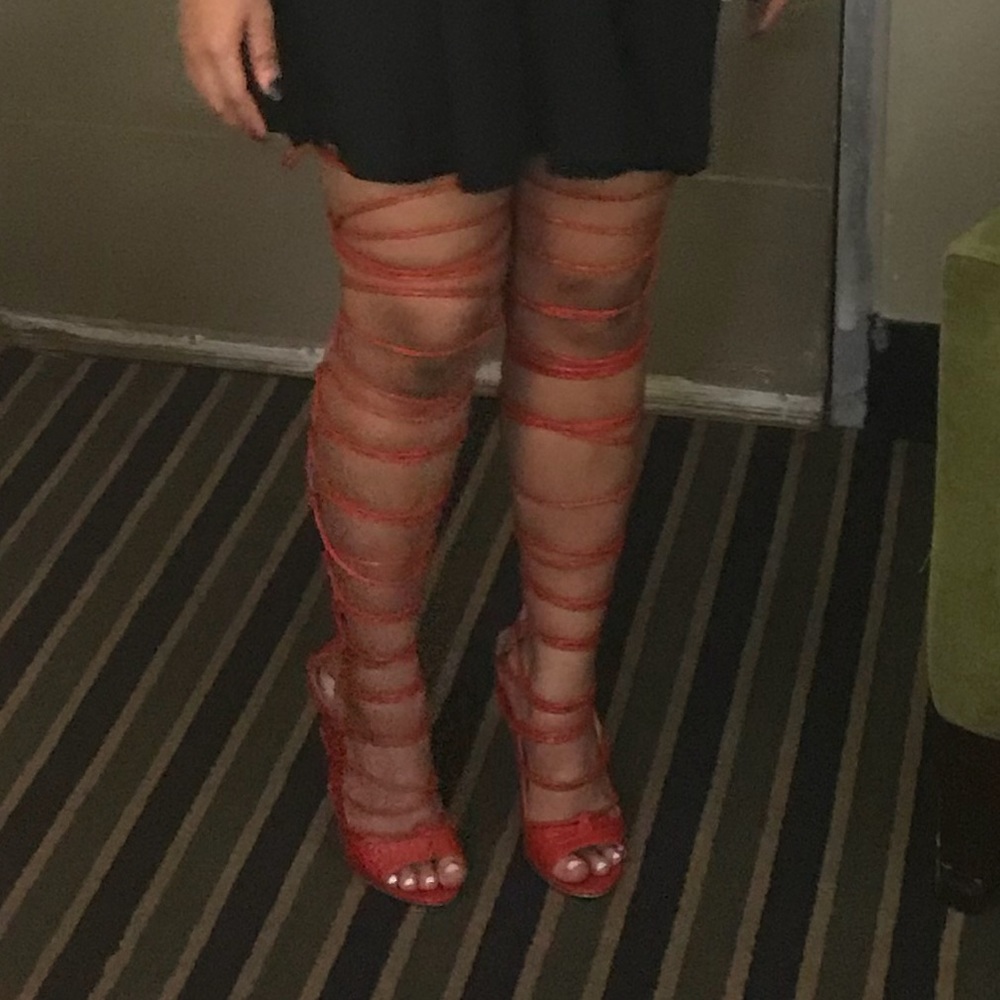 Rihanna thigh high heels